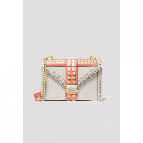 whitney large studded saffiano
